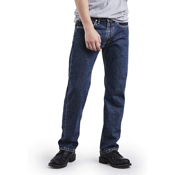 Levi's 505 Regular Fit Jeans Mens 38x34 Blue Straight Leg 100% Cotton NEW